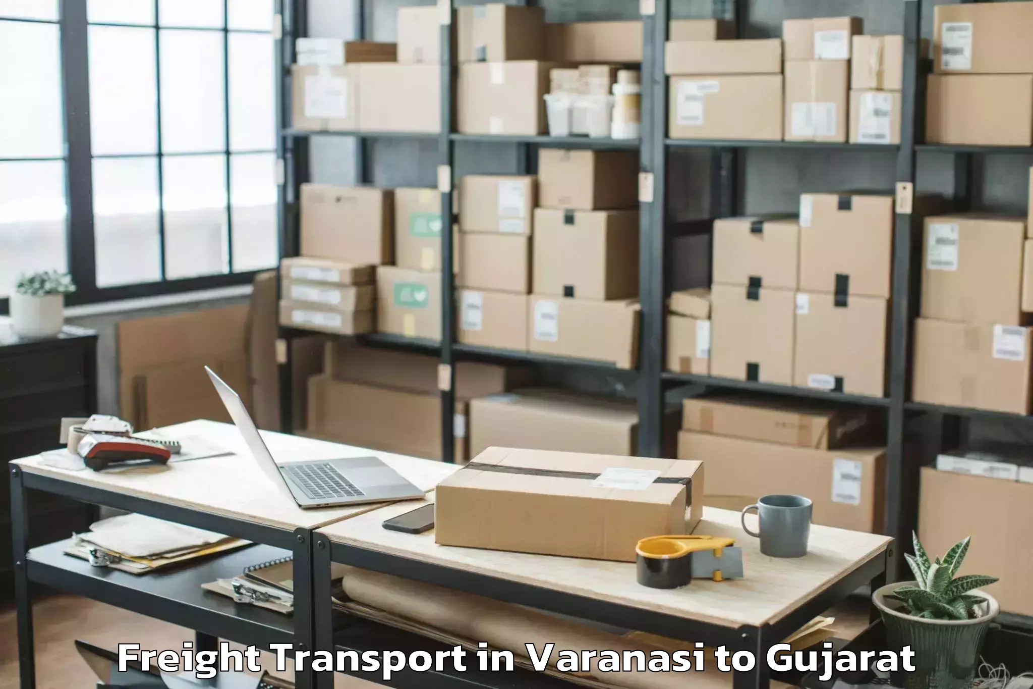 Book Varanasi to Gidc Freight Transport Online